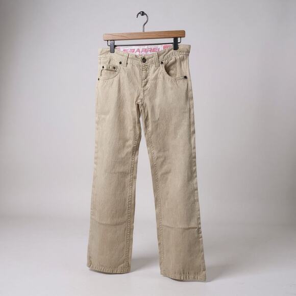 Rare Barrel Limited Edition Hand Painted Jeans Light Tan Cream Size 27 Inseam 35 - Picture 1 of 11